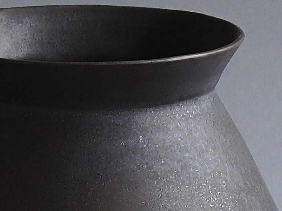 American Porcelain Vessel with Dark Grey Glaze by Tracie Hervy