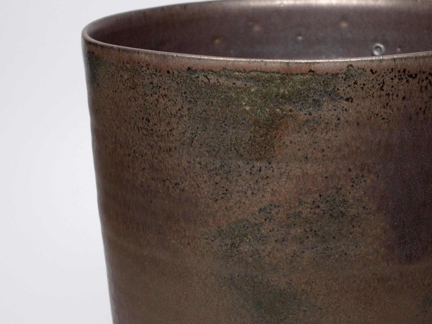 Hand-Crafted Ceramic Vessel with Bronze Glaze by Tracie Hervy