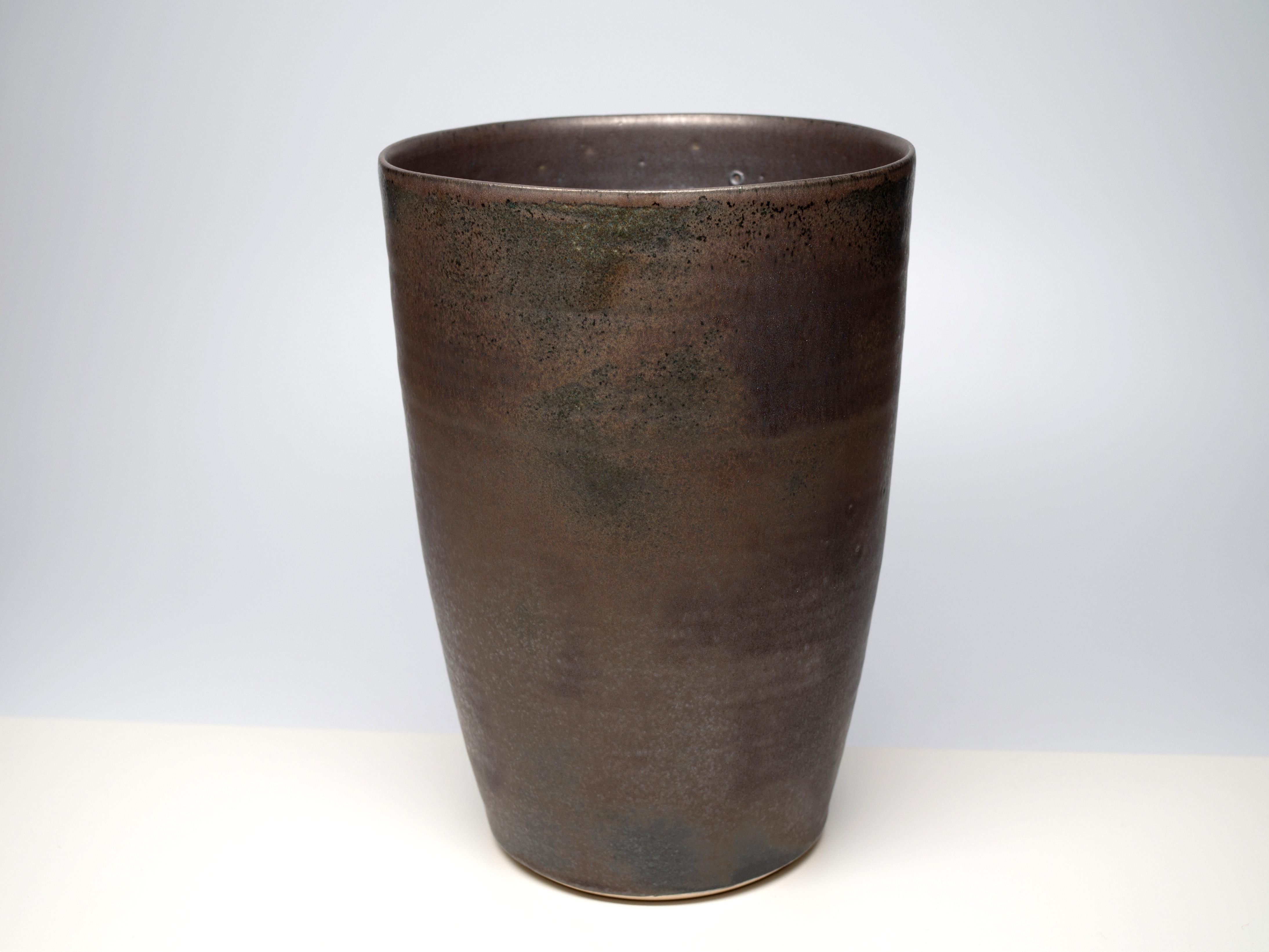 Ceramic Vessel with Bronze Glaze by Tracie Hervy In New Condition In Long Island City, NY