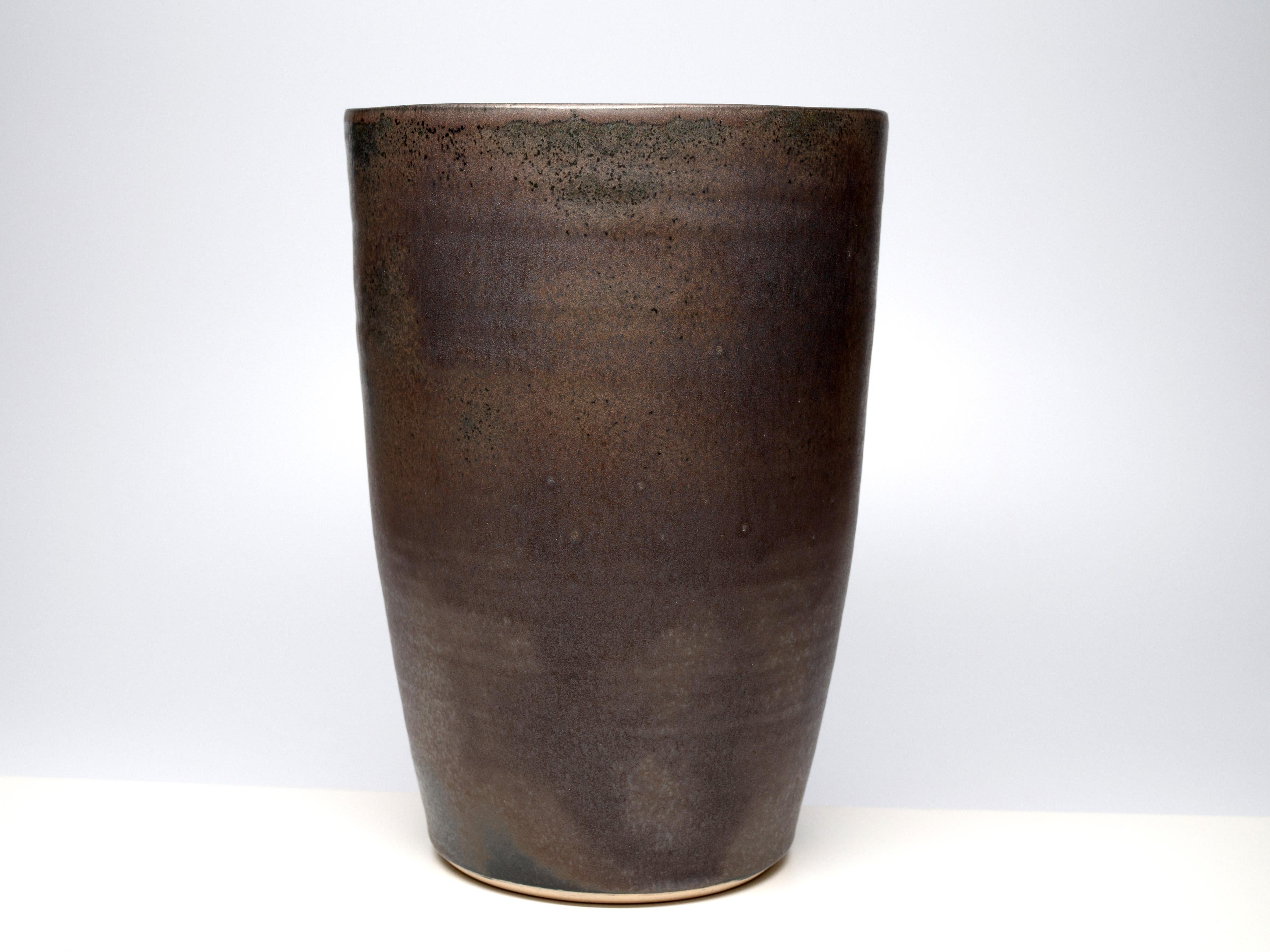 Contemporary Ceramic Vessel with Bronze Glaze by Tracie Hervy