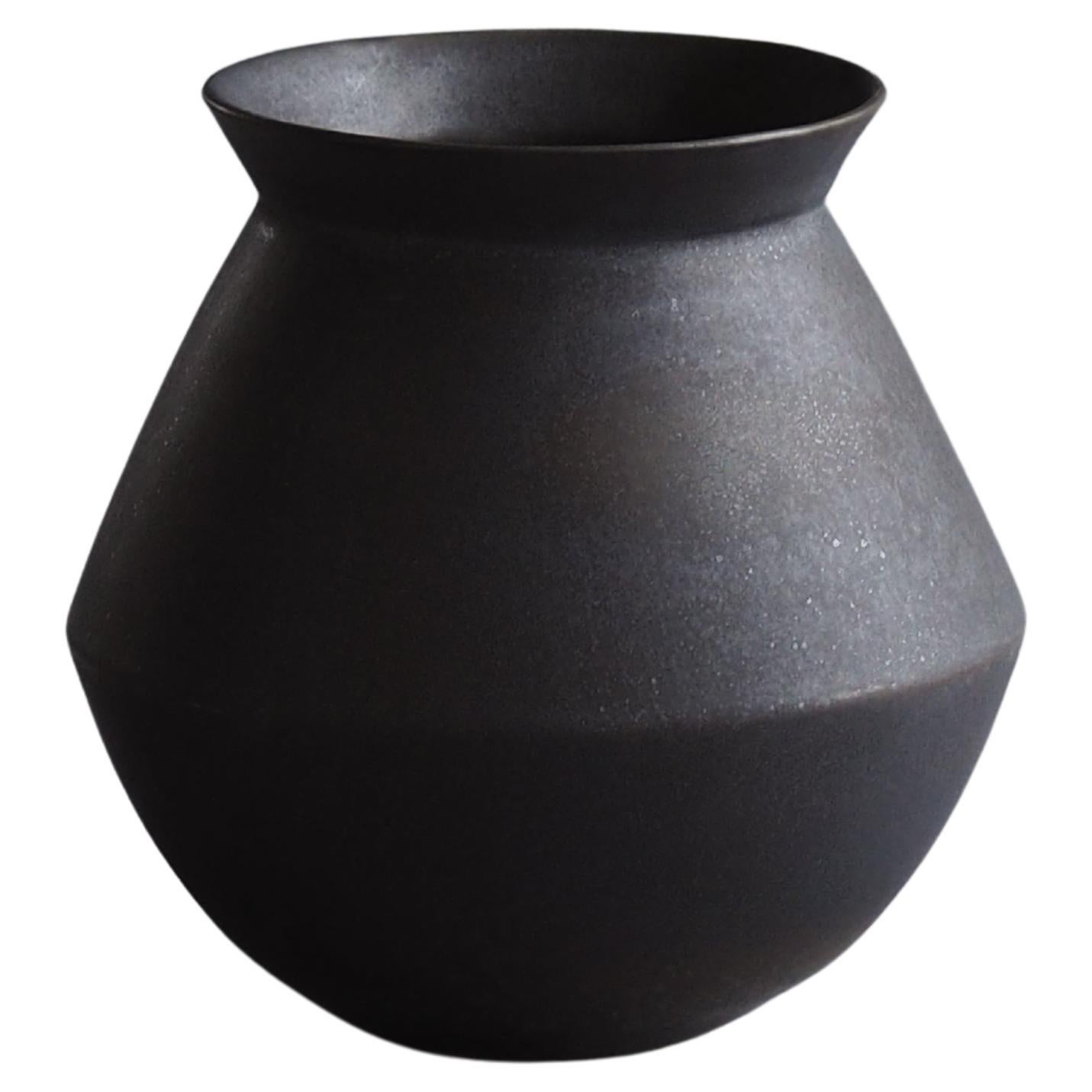 Porcelain Vessel with Dark Grey Glaze by Tracie Hervy