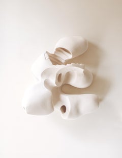 Contemporary Ceramic Wall Sconce, Modern Illuminated Sculpture "Tension" by AOAO