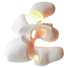 Contemporary Ceramic Wall Sconce, Modern Illuminated Sculpture "Tension" by AOAO
