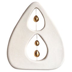 Contemporary Ceramic Wall Sculpture With 24 Karat Gold Lustre, Handmade, “Drops”
