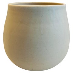 Contemporary Keramik weiß glasiert Rand Keramik Vase Pflanzgefäß von FD21 Clay