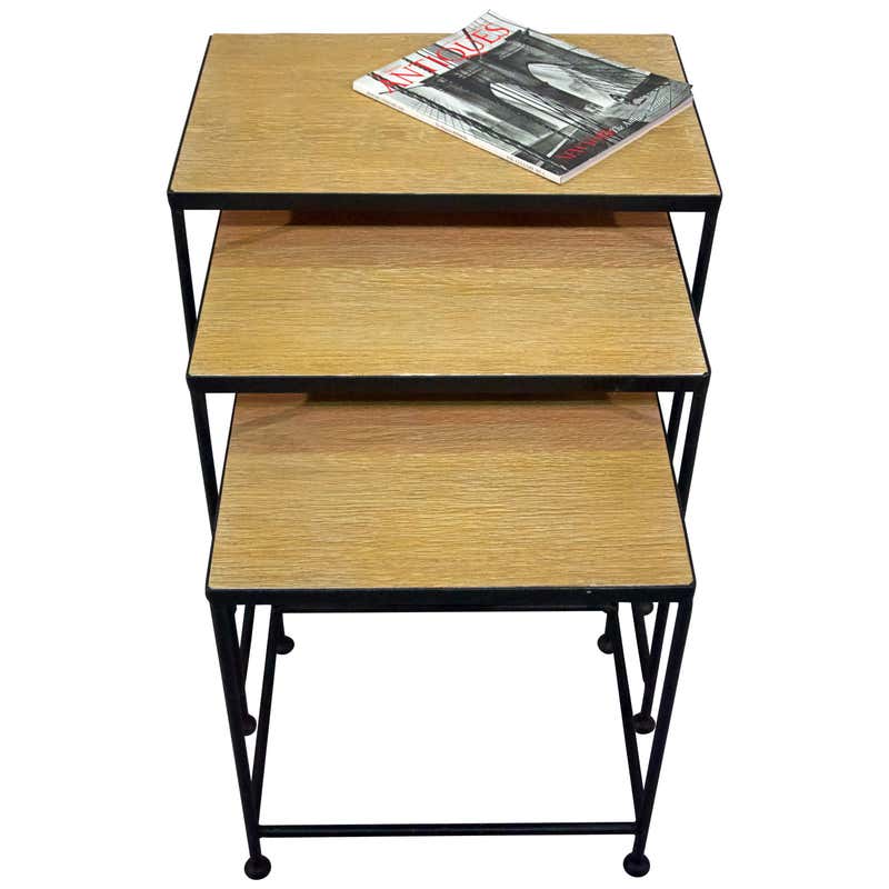 Modern Chain Form Side Table with Cerused Oak Top at 1stDibs | chain ...