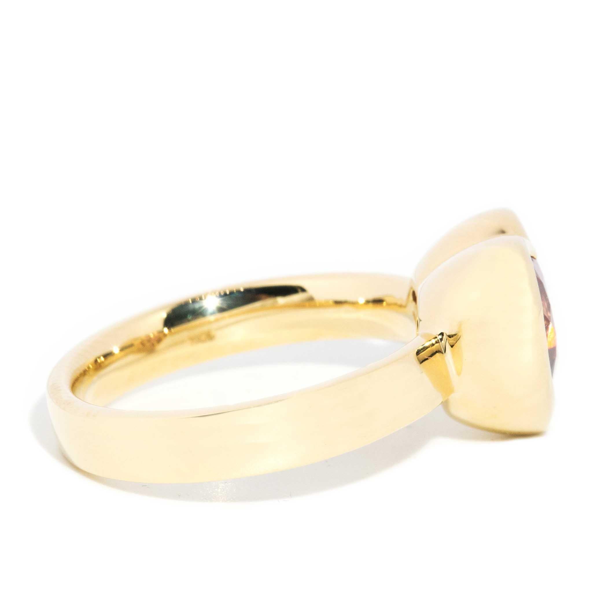 Contemporary Cerys 2.97 Carat Pink Tourmaline Heart Ring 18 Carat Gold 4