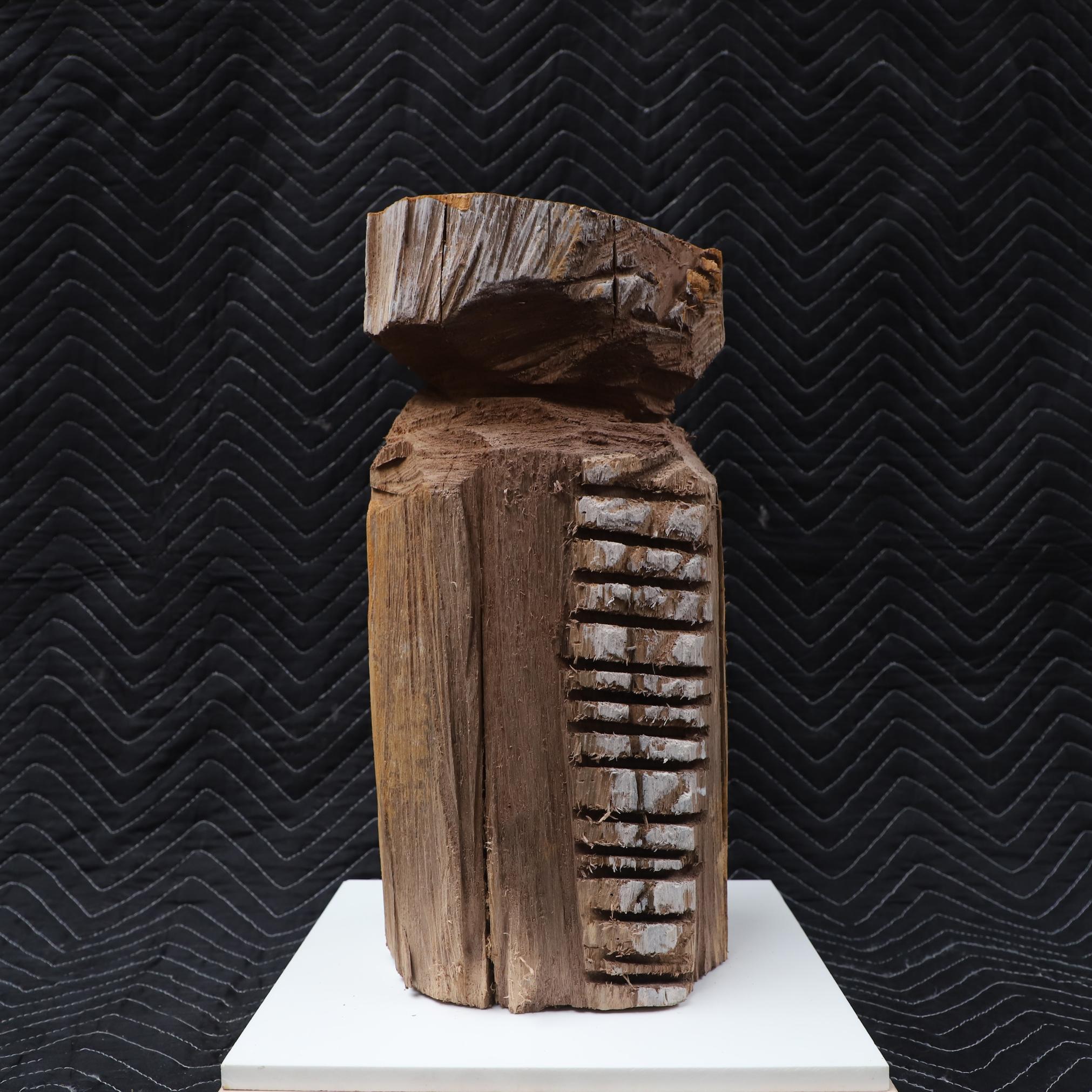 Estas esculturas de madera han sido talladas con motosierra por David Melrose y están hechas con un tronco macizo de nogal negro. 
Los 
