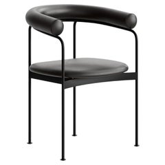 Contemporary Chair 'BAIA' by Kensaku Oshiro x DK3, Black Frame, Black Leather