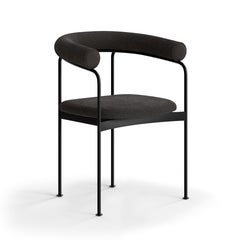 Contemporary Chair 'BAIA' by Kensaku Oshiro x DK3, Black Frame, Grey Fabric