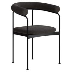 Contemporary Chair 'BAIA' by Kensaku Oshiro x DK3, Black Frame, Grey Fabric