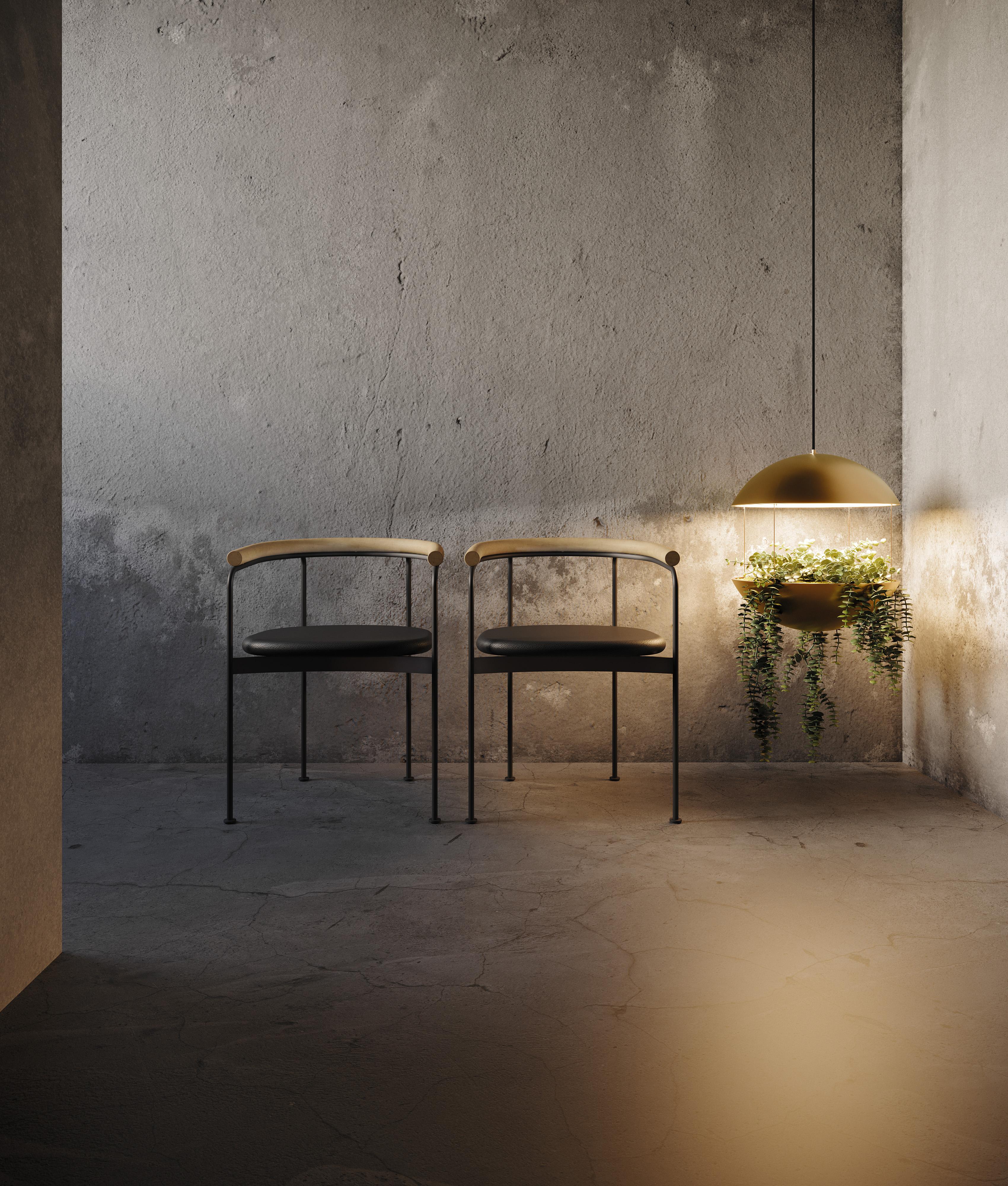 Contemporary Chair 'BAIA' by Kensaku Oshiro x DK3, Chrome Frame, Grey Fabric For Sale 4