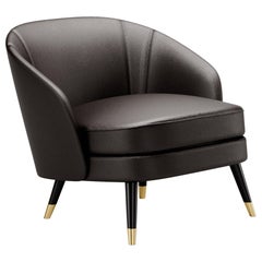 Contemporary Armchair Settee in Leather