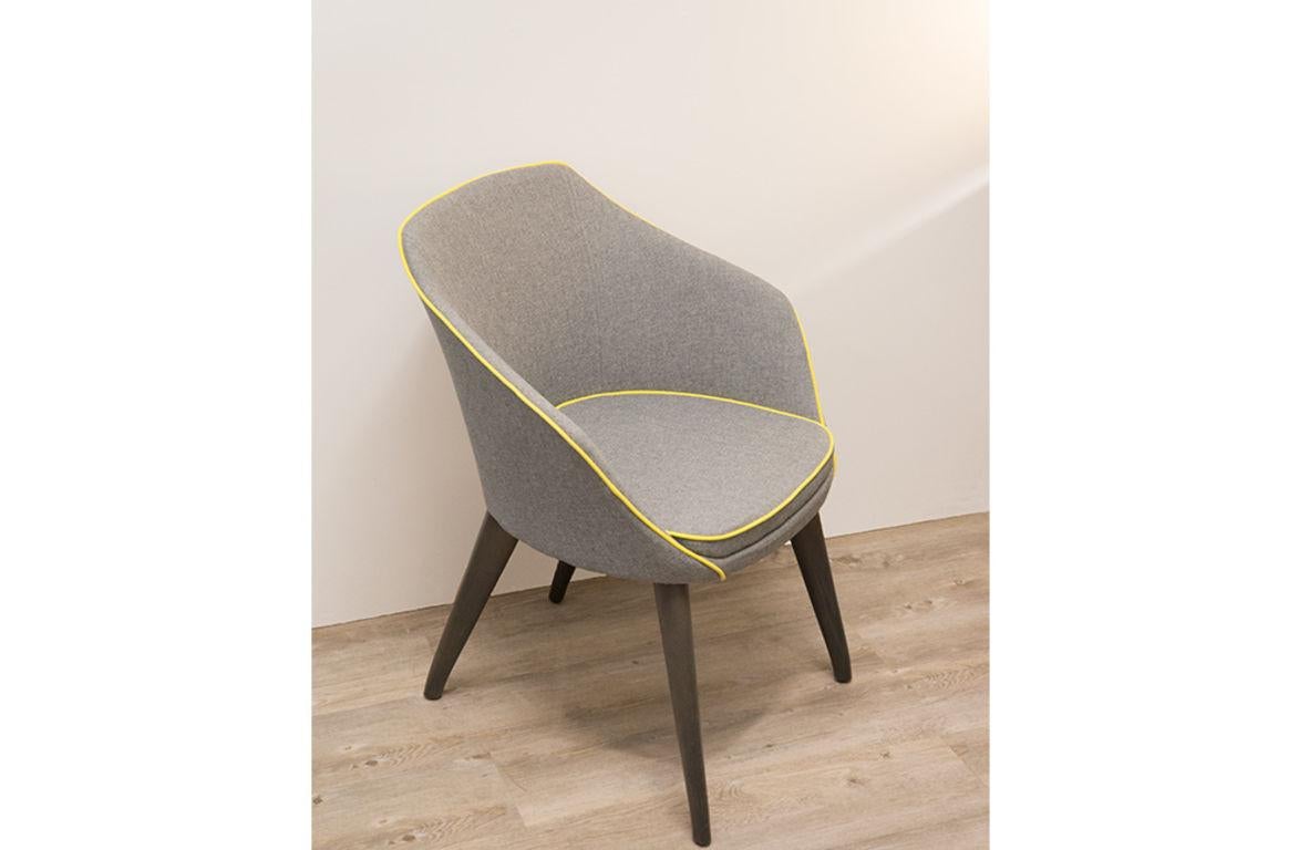 Contemporary Chair by Le Point D, Fabric Cover, Ash Tree Structure, Customizable For Sale 5
