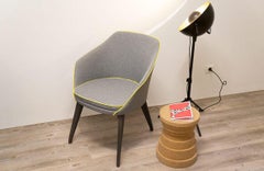 Contemporary Chair by Le Point D, Fabric Cover, Ash Tree Structure, Customizable