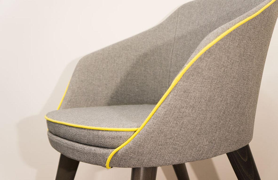 Contemporary Chair by Le Point D, Fabric Cover, Ash Tree Structure, Customizable For Sale 3