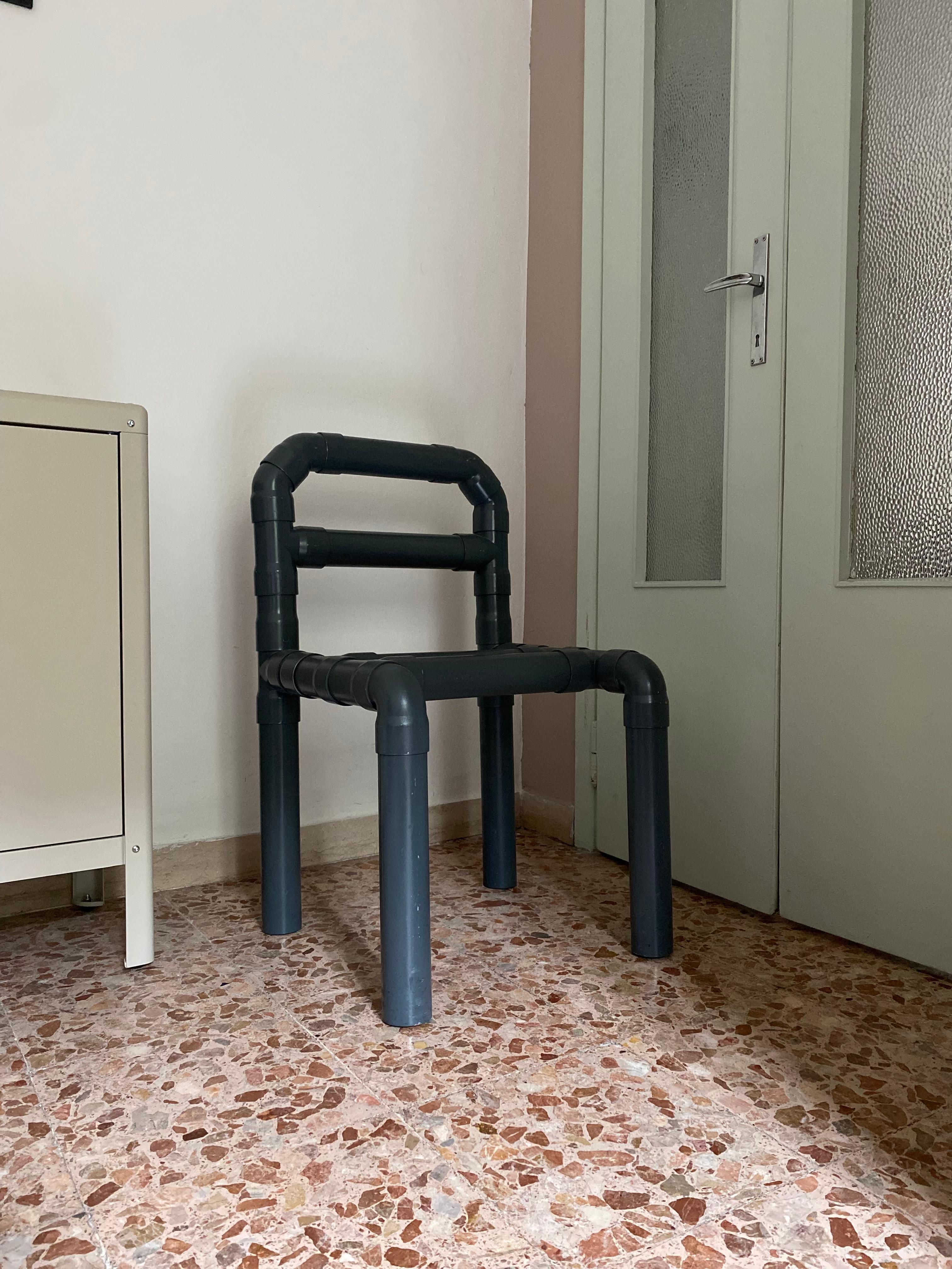 Italian Contemporary Chair by Niccolo Spirito Mod. Diabo  / PVC Pipes For Sale