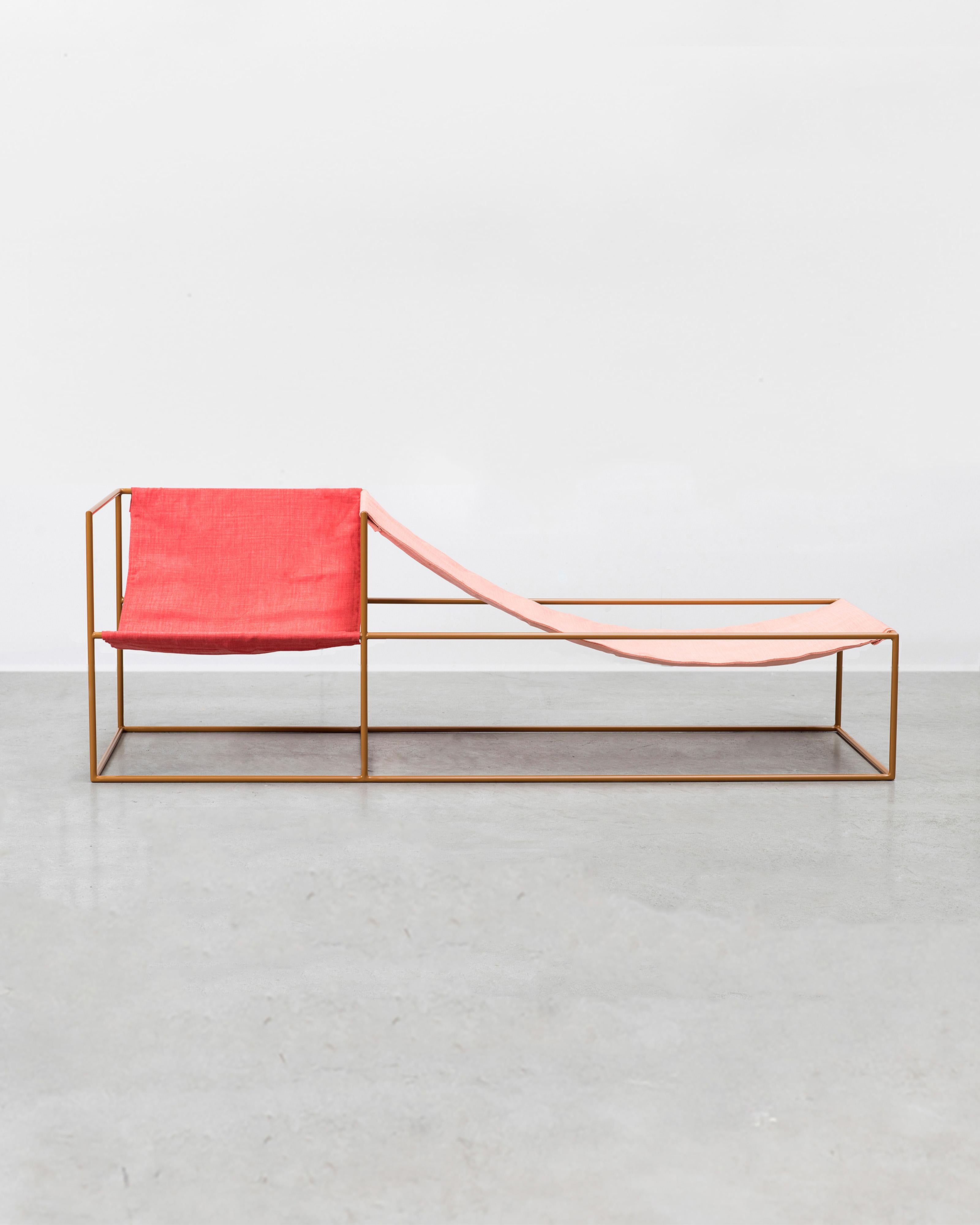Contemporary Chair 'Duo Seat' by Muller Van Severen, Red + Pink en vente 1