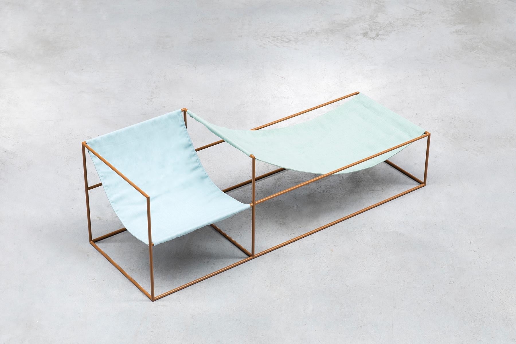 Contemporary Stuhl 'Duo Seat' von Muller Van Severen, Grün + Blau (Organische Moderne) im Angebot