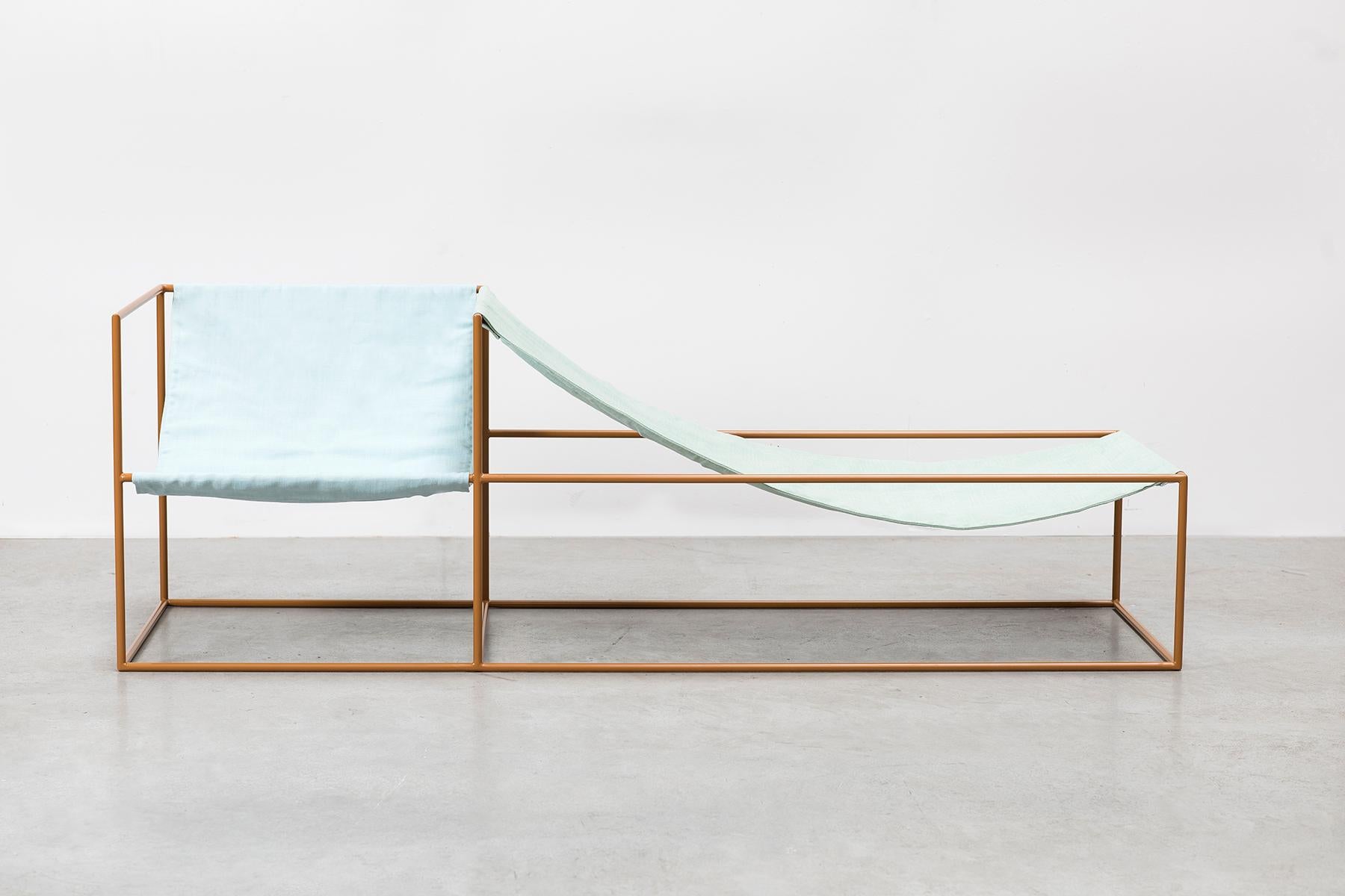 Contemporary Stuhl 'Duo Seat' von Muller Van Severen, Grün + Blau (21. Jahrhundert und zeitgenössisch) im Angebot