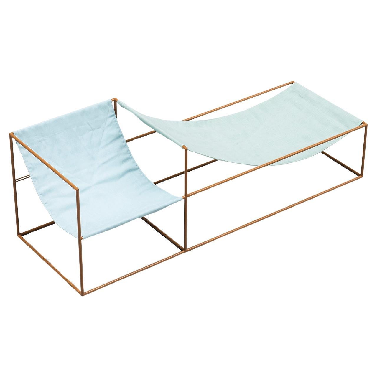 Contemporary Stuhl 'Duo Seat' von Muller Van Severen, Grün + Blau im Angebot