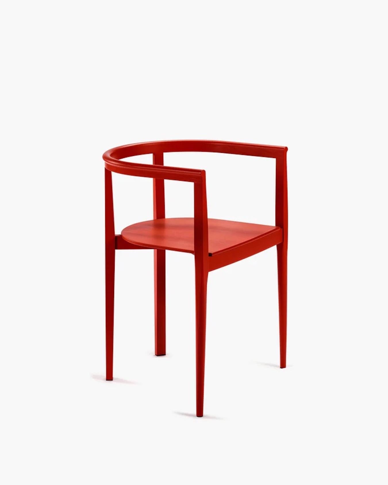 Dining Chair 'Elé' designed by Ann Demeulemeester for Serax. 

Solid Beech Wood
Stain: Red

The 'Elé' chair by Ann Demeulemeester is a timeless expression of understated elegance and minimalist design. Crafted with precision, this chair combines