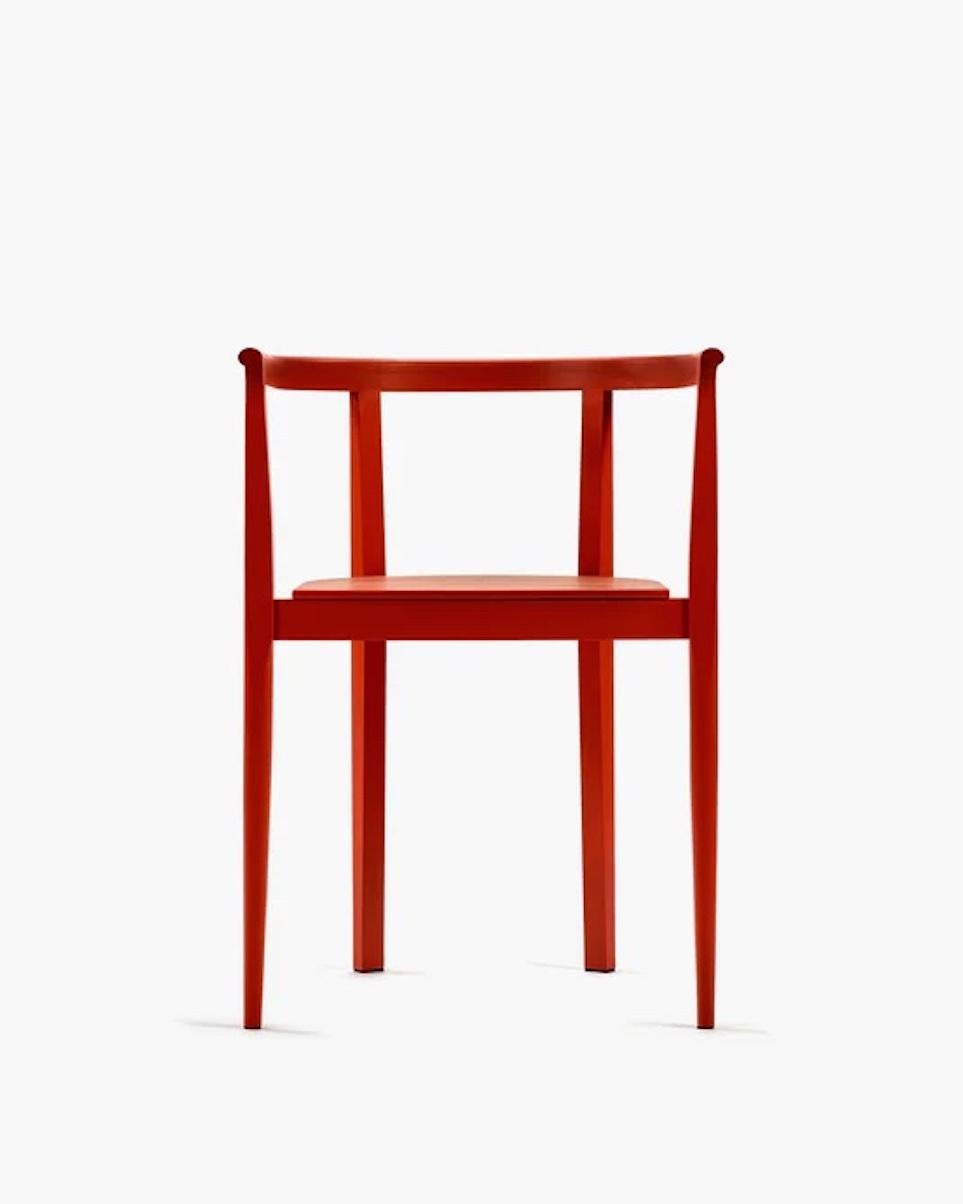 Contemporary Chair 'Elé' by Ann Demeulemeester, Beech Red (in stock) For Sale 1