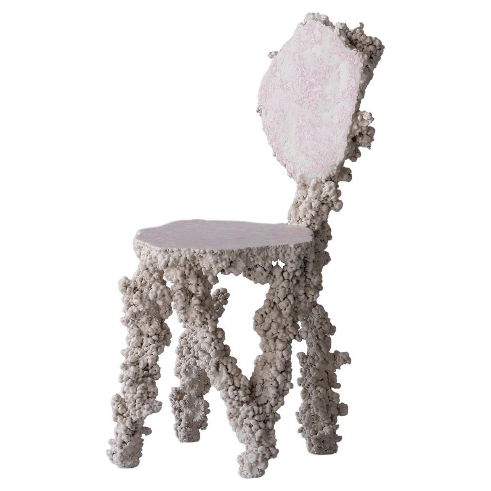 Zeitgenössischer Stuhl Epimorph, recyceltes Aluminium, Harz, Mineral, Elissa Lacoste