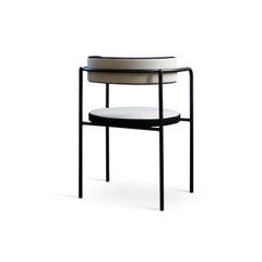 Contemporary Chair 'FF 4-Legs', Vidar Fabric, Black 1880 and White 1511