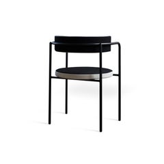 Contemporary Chair 'FF 4-Legs', Vidar Fabric, Black 1880 and White 1511