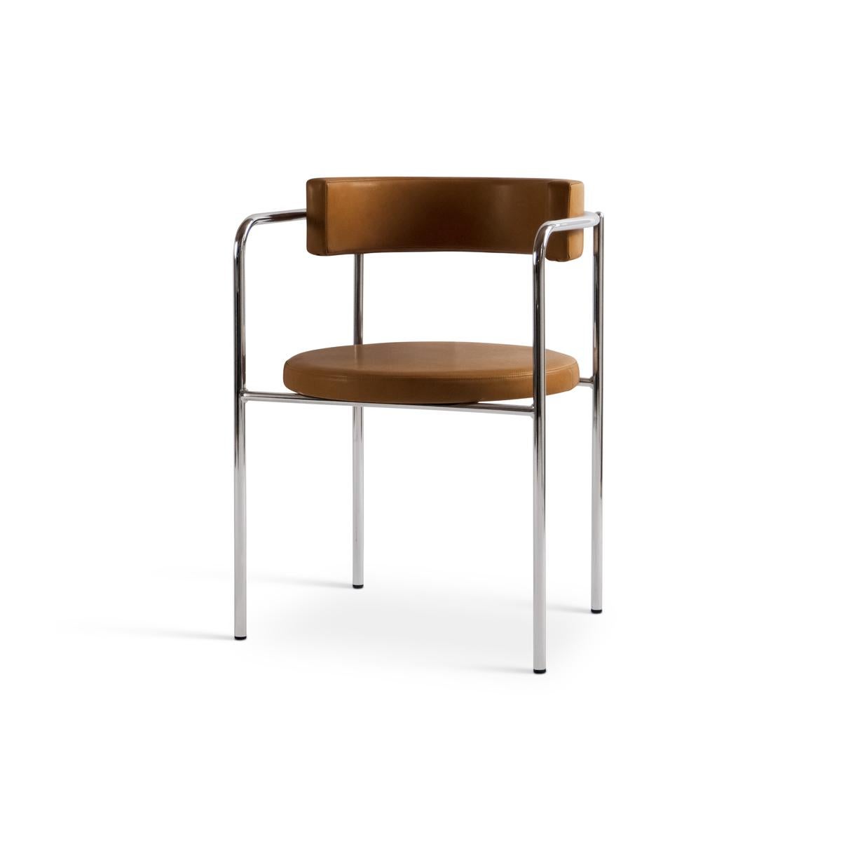Contemporary Chair 'FF 4-Legs', Black Frame, Dakar Leather, 0197 For Sale 6