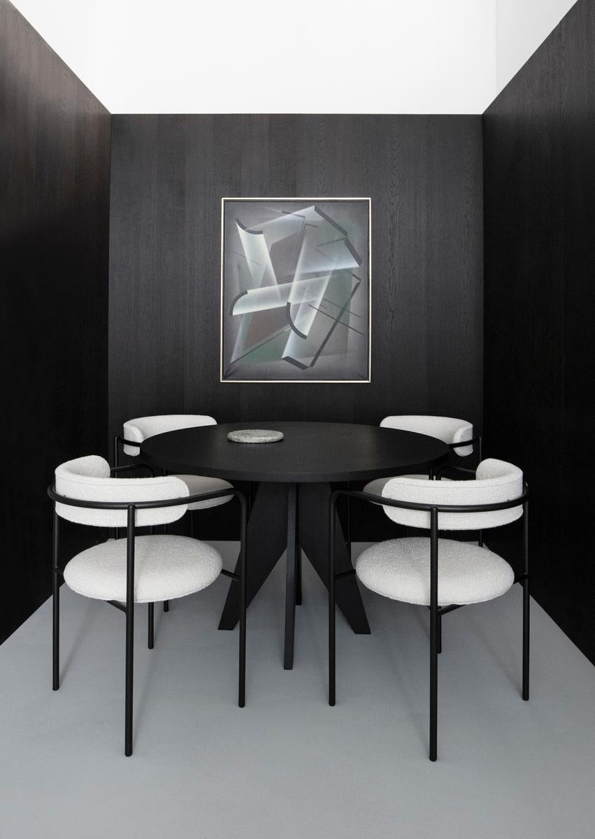 Danois Chaise contemporaine 'FF 4 pieds', cadre noir, cuir Dakar, 0197 en vente