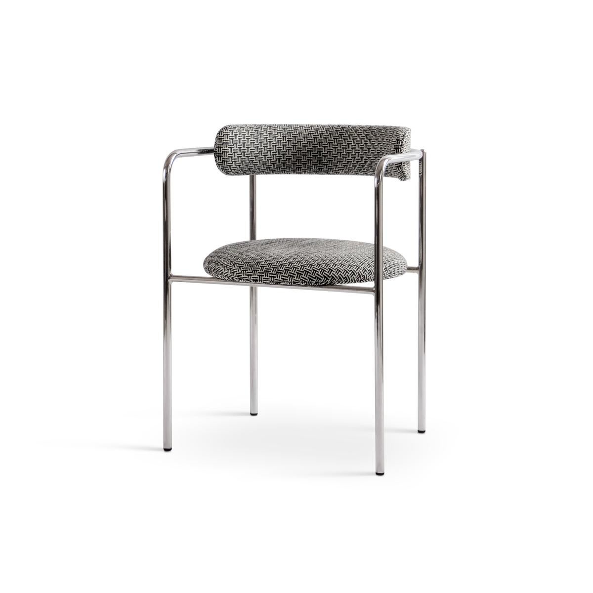 Contemporary Chair 'FF 4-Legs' Dakar Leather, Black 0842, Chrome Legs For Sale 10