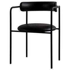 Chaise Contemporary 'FF 4-Legs', Full Black, Dakar Leather