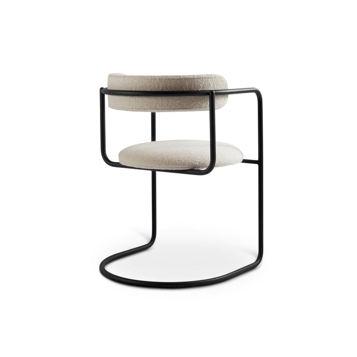 Contemporary Chair 'FF 4-Legs' Bouclé, A Joy 001, Black Legs For Sale 3