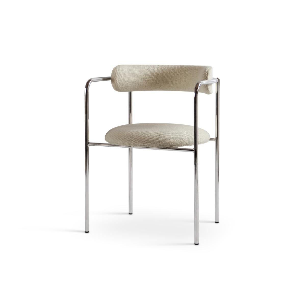 Wool Contemporary Chair 'FF 4-Legs' Bouclé, A Joy 001, Black Legs For Sale