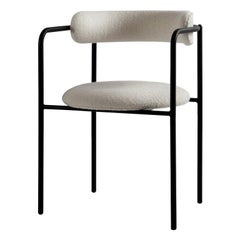 Contemporary Chair 'FF 4-Legs' Bouclé, A Joy 001, Black Legs