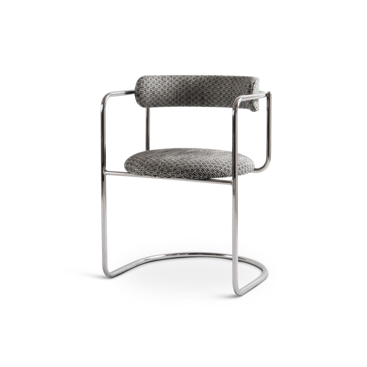 Contemporary Chair 'FF 4-Legs' Bouclé, A Joy 001, Chrome Legs For Sale 6