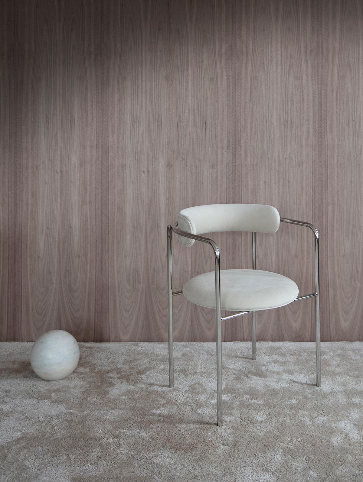 Contemporary Chair 'FF Cantilever' Black Dakar Leather, Chrome Legs In New Condition For Sale In Paris, IDF