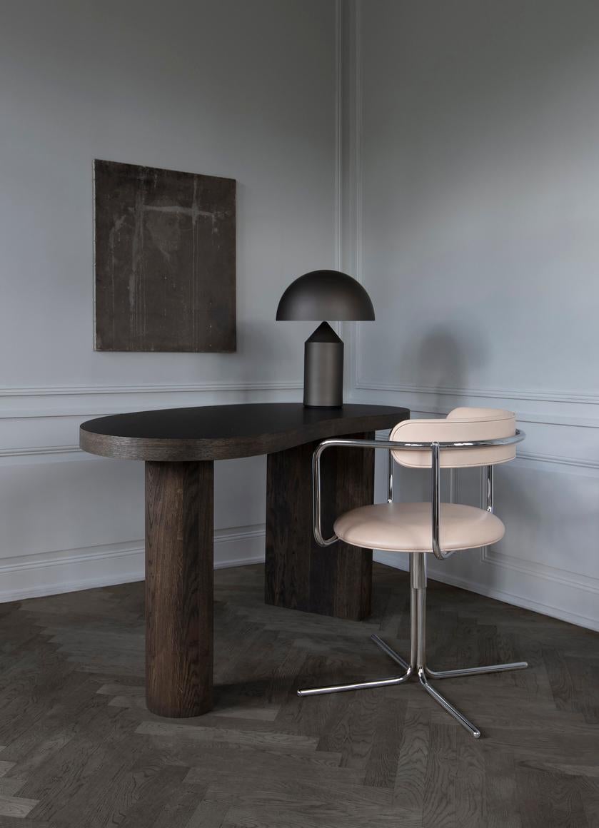 Danish Contemporary Chair 'FF Swivel' Black Frame, Black Leather For Sale