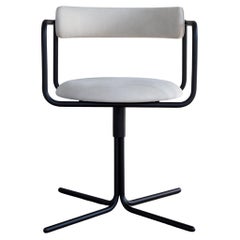 Contemporary Chair 'FF Swivel' Black Frame, Mineral Leather