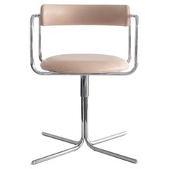 Contemporary Chair 'FF Swivel' Chrome and Leather, Dakar 0197