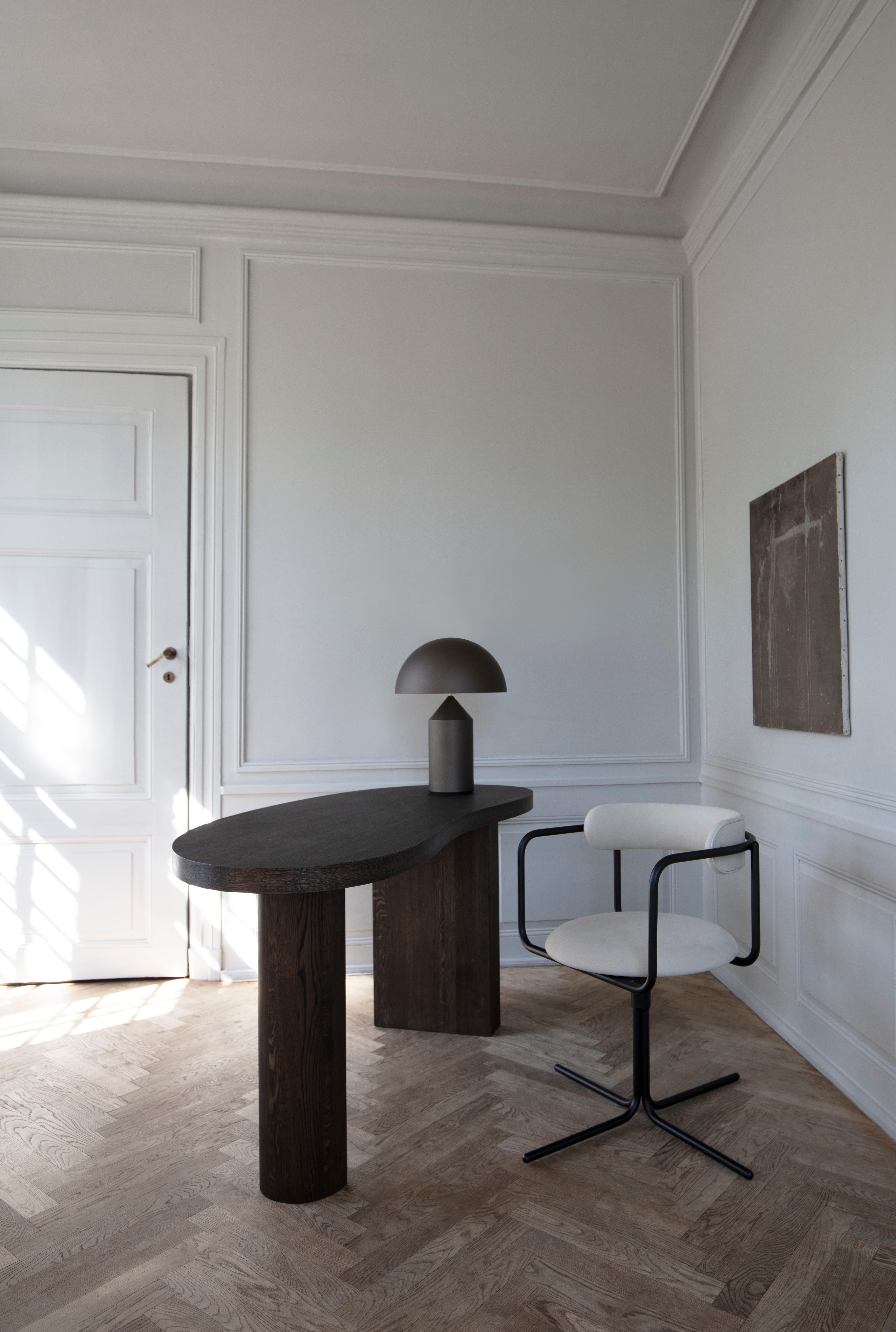 XXI secolo e contemporaneo Sedia Contemporary 'FF Swivel' Cromo, Tessuto Barnum in vendita