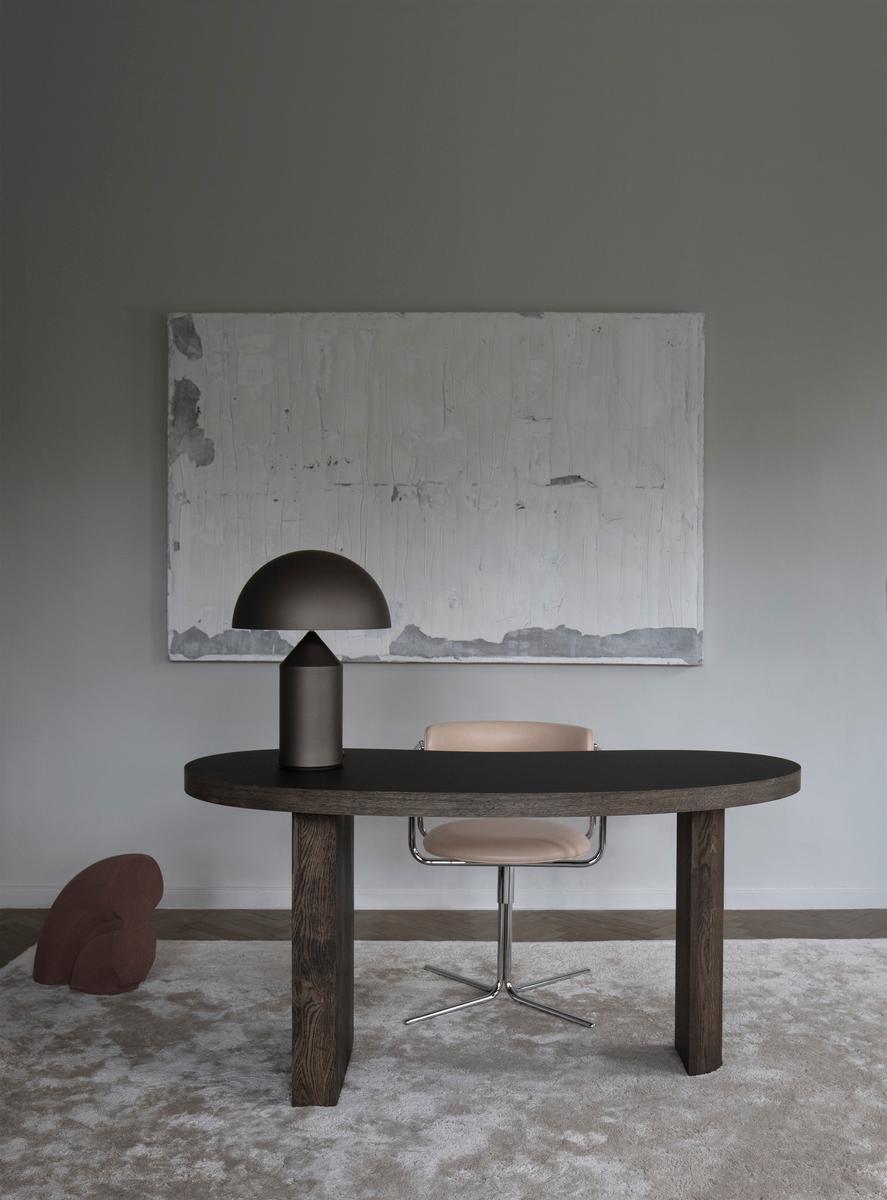 Acciaio Sedia Contemporary 'FF Swivel' Cromo, Tessuto Barnum in vendita