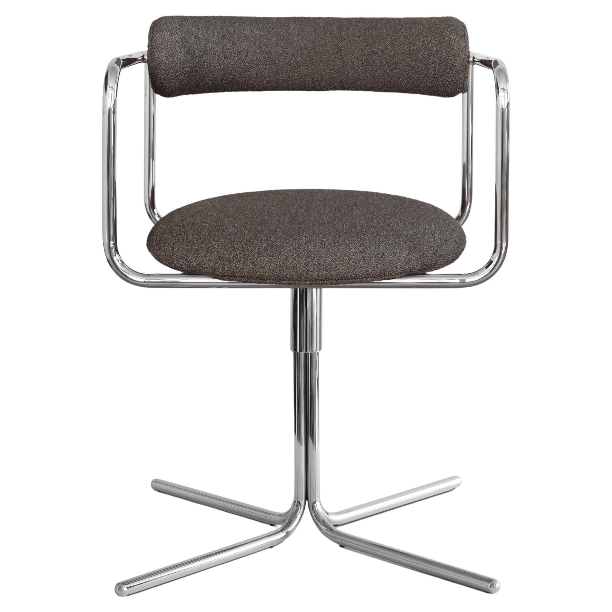 Contemporary Chair 'FF Swivel' Chrome, Barnum Fabric