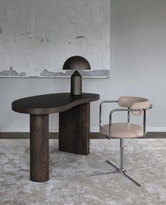 Contemporary Chair 'FF Swivel' Chrom, Schwarzes Leder