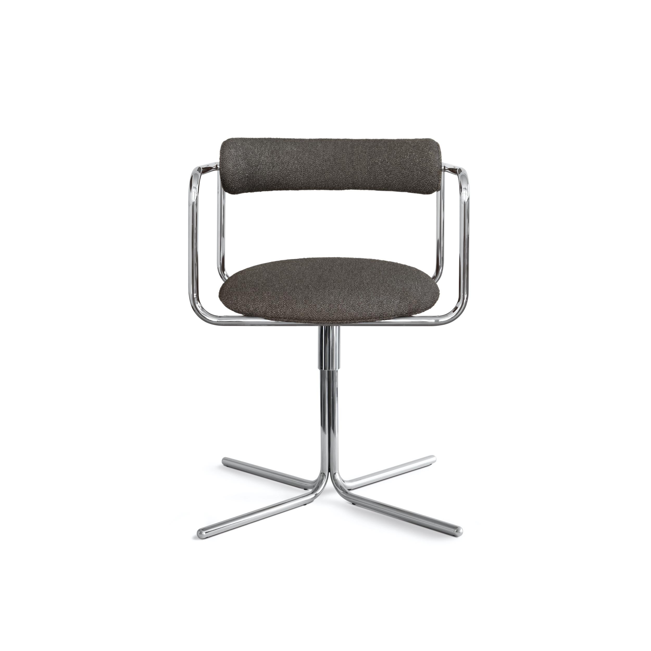 Contemporary Chair 'FF Swivel' Chrom, Dakar Leder im Angebot 5