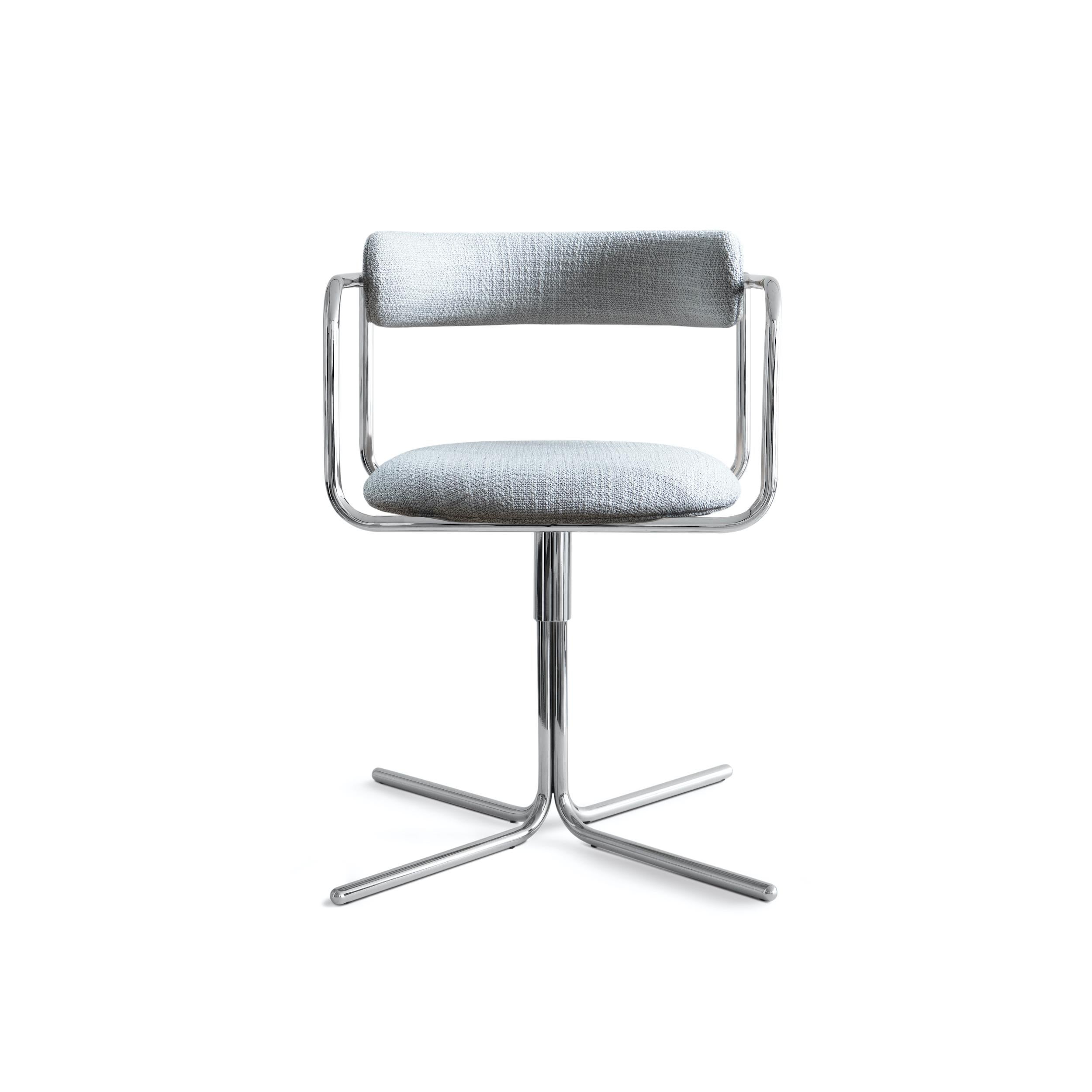 Contemporary Chair 'FF Swivel' Chrom, Dakar Leder im Angebot 7