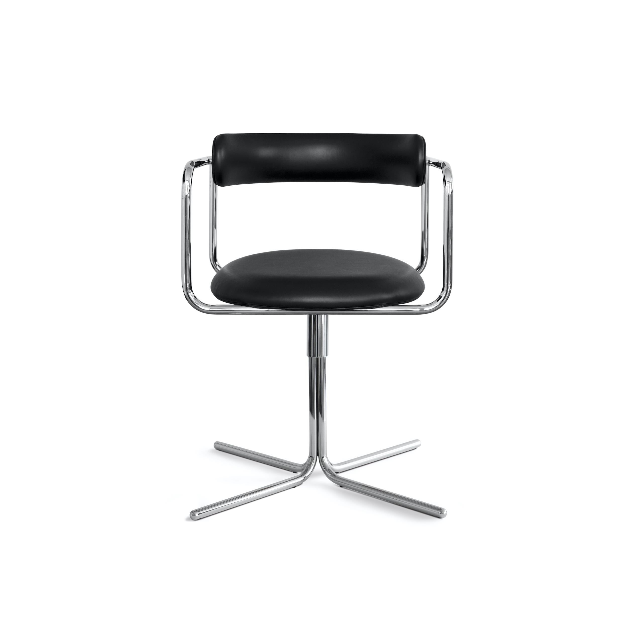 Contemporary Chair 'FF Swivel' Chrome, Loop Fabric For Sale 6