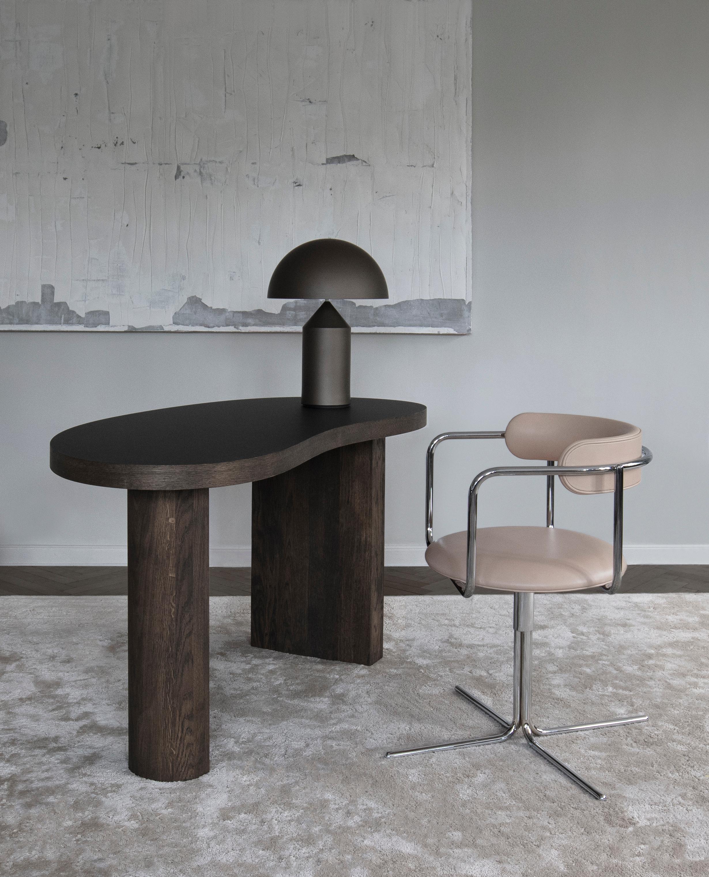 The 'FF Swivel' chair designed by Ida L. Hildebrand for Friends & Founders

Model shown in main picture:
- Chrome Frame
- Loop 31 Fabric 

Upholstery available in a wide range of fabrics and leathers
Price may vary depending on the fabric and type